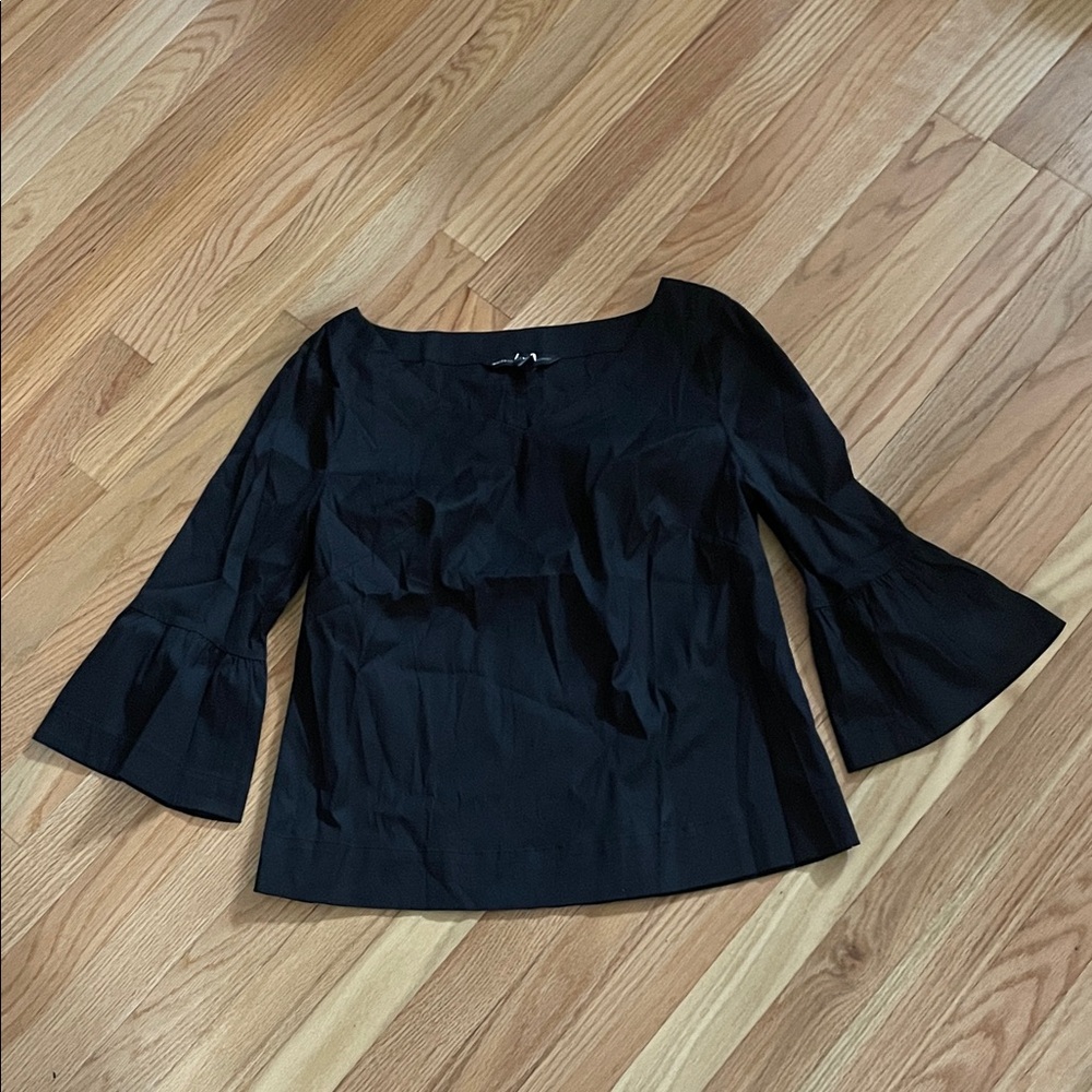 White House Black Market Black Bell Sleeve Blouse